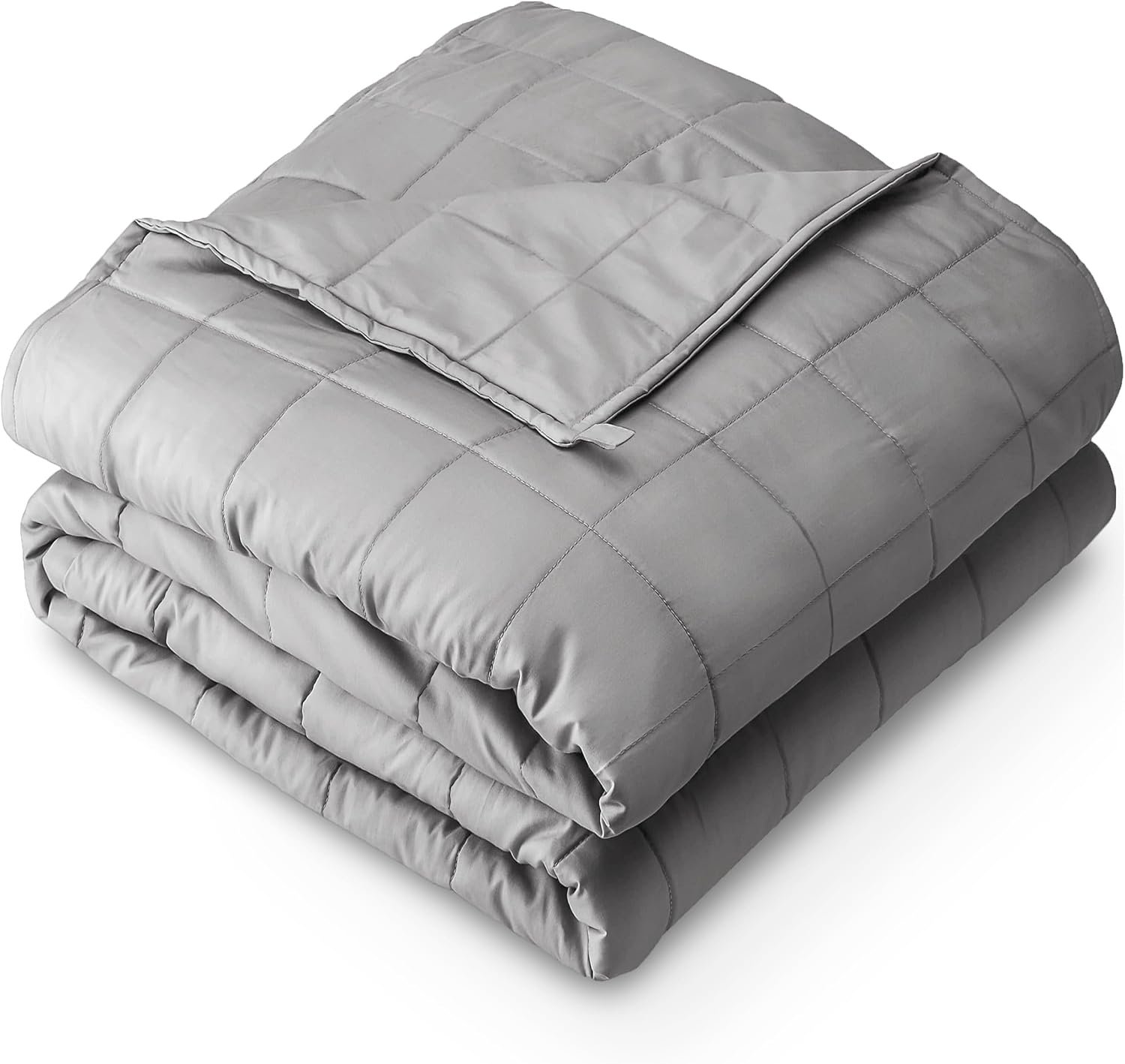 Bare Home Cotton Weighted Blanket (Light Grey, 60″x80″ 17lbs)