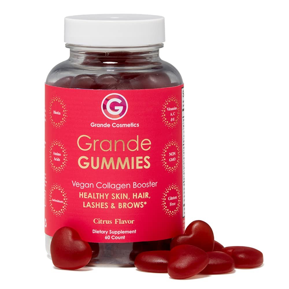 Grande Cosmetics Vegan Collagen Hair, Skin, Lash & Brow Gummies, 60 Ct
