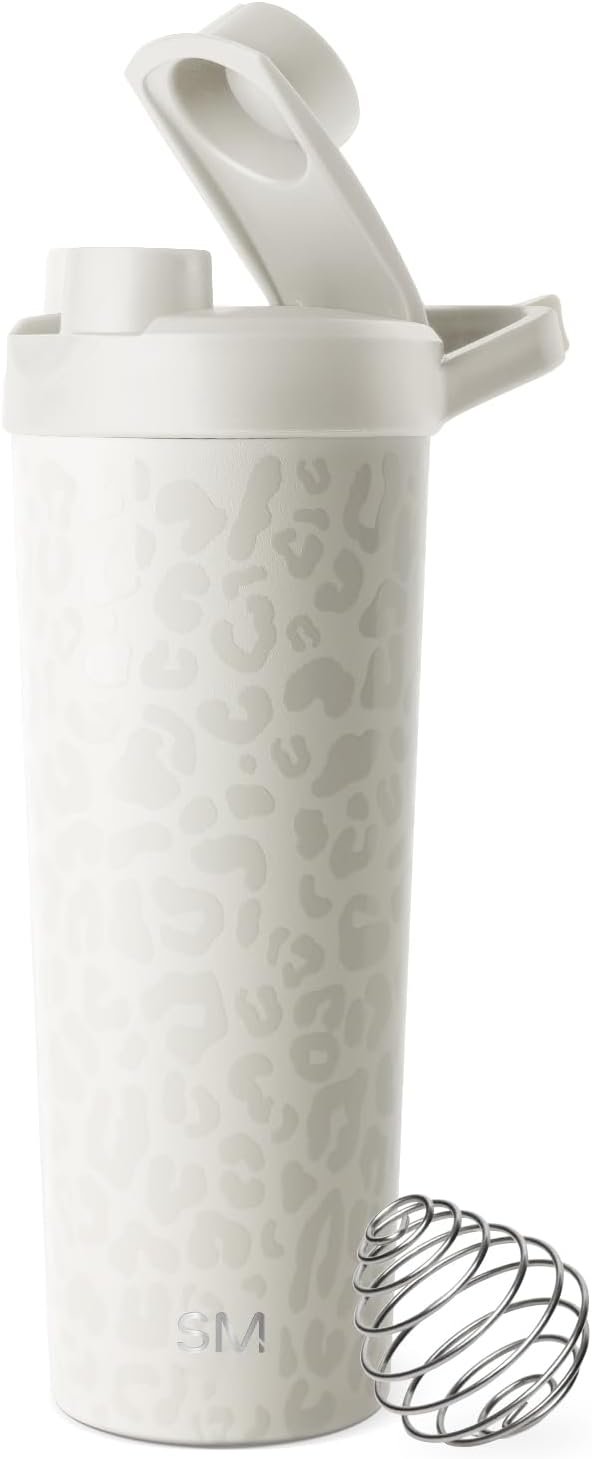 Simple Modern Protein Shaker Bottle, Stainless Steel | 24oz, Leopard