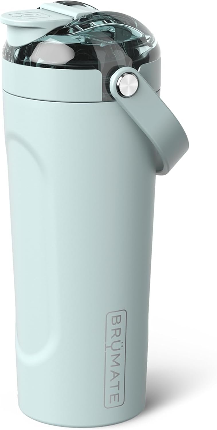 BrüMate MultiShaker Blender Shaker Bottle | 100% Leakproof Insulated Stainless Steel | Pre Workout and Protein Shaker Bottle for the Gym | 25oz (Blue Agave)