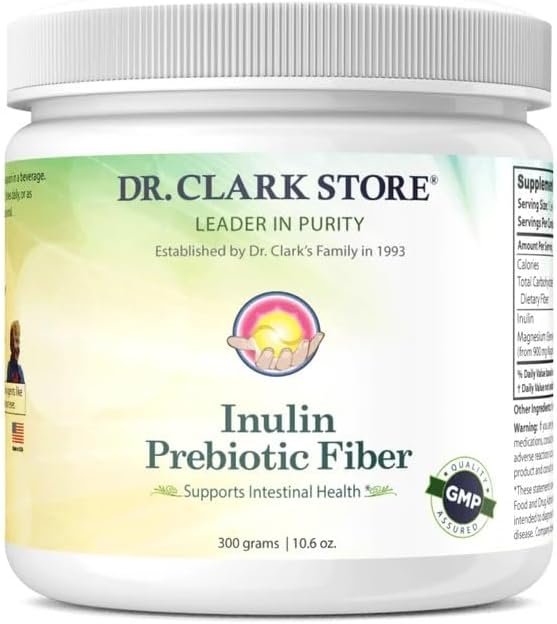 Dr Clark Store Inulin Powder Supplement (FOS), 10.6 Oz (300 Grams)