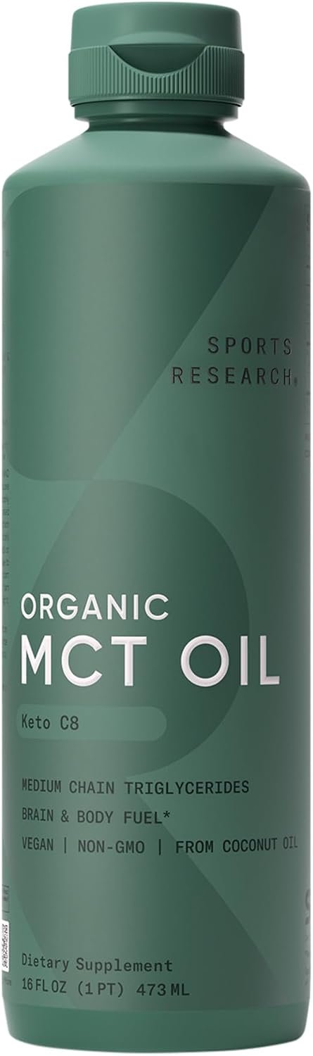 Sports Research® Keto C8 Organic Coconut MCT Oil 16oz, Unflavored