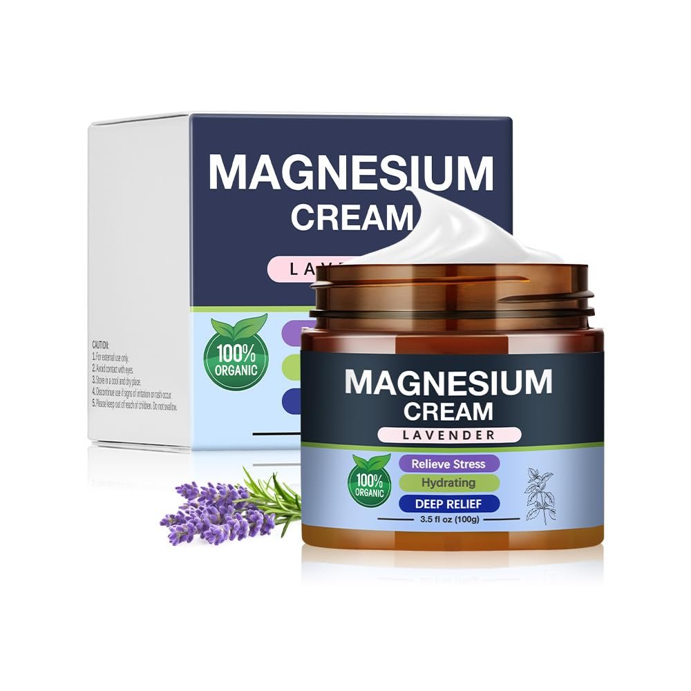 Soothing Nighttime Magnesium Lotion for Kids & Adults – Highly Concentrated Relaxing Magnesium Cream – Apply To Arms, Legs, Feet & Body Before Bed – Skin Friendly Moisturizing Body Lotion – Lavender
