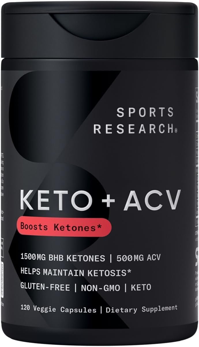 Sports Research® Keto Plus Apple Cider Vinegar, 120 Veggie Capsules