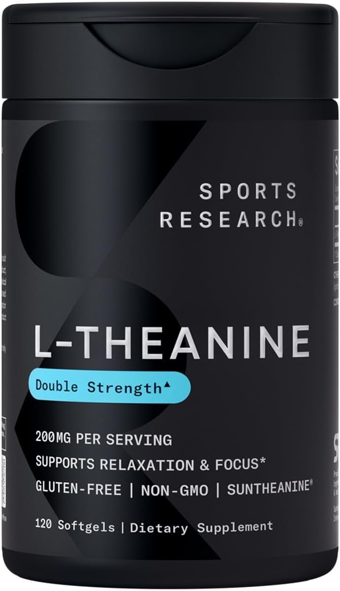 Sports Research® L-Theanine 200mg with Suntheanine®, 120 Softgels