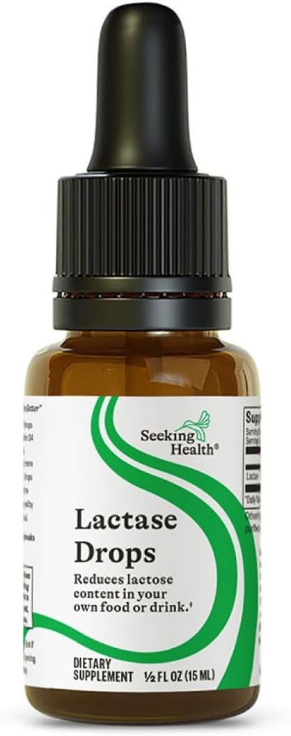 Seeking Health Lactase Drops – Liquid Supplement with Dairy Intolerance – Support for Digestion – Lactase Enzyme Supplement – 0.50 Fl oz, 52 Servings
