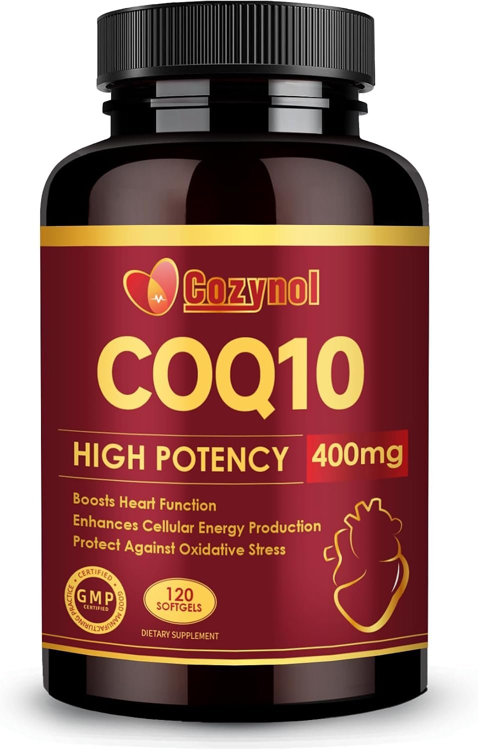 CoQ10 400mg Softgels with PQQ & Omega 3 Fish Oil, 120 Count