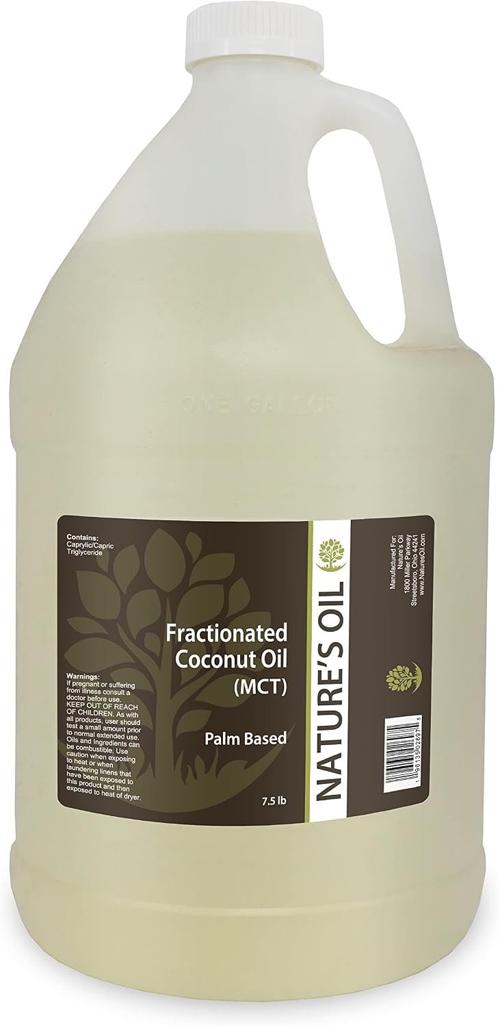 Fractionated Coconut Oil (MCT Oil) Oil Gallon for Massage, Diluting Essential Oils, Hair & Skin Care Moisturizer – by Nature’s Oil
