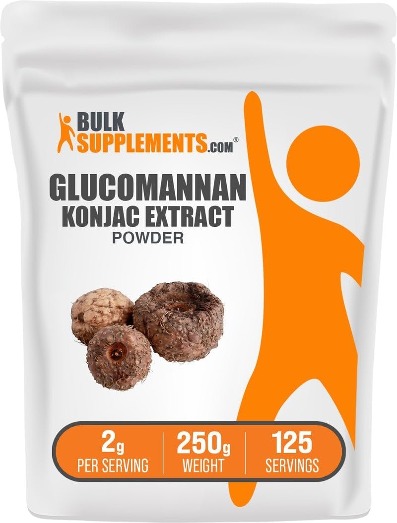 BulkSupplements.com Glucomannan Powder – from Konjac Root Extract Powder, Glucomannan Supplements – Gluten Free, 2g per Serving, 250g (8.8 oz) (Pack of 1)
