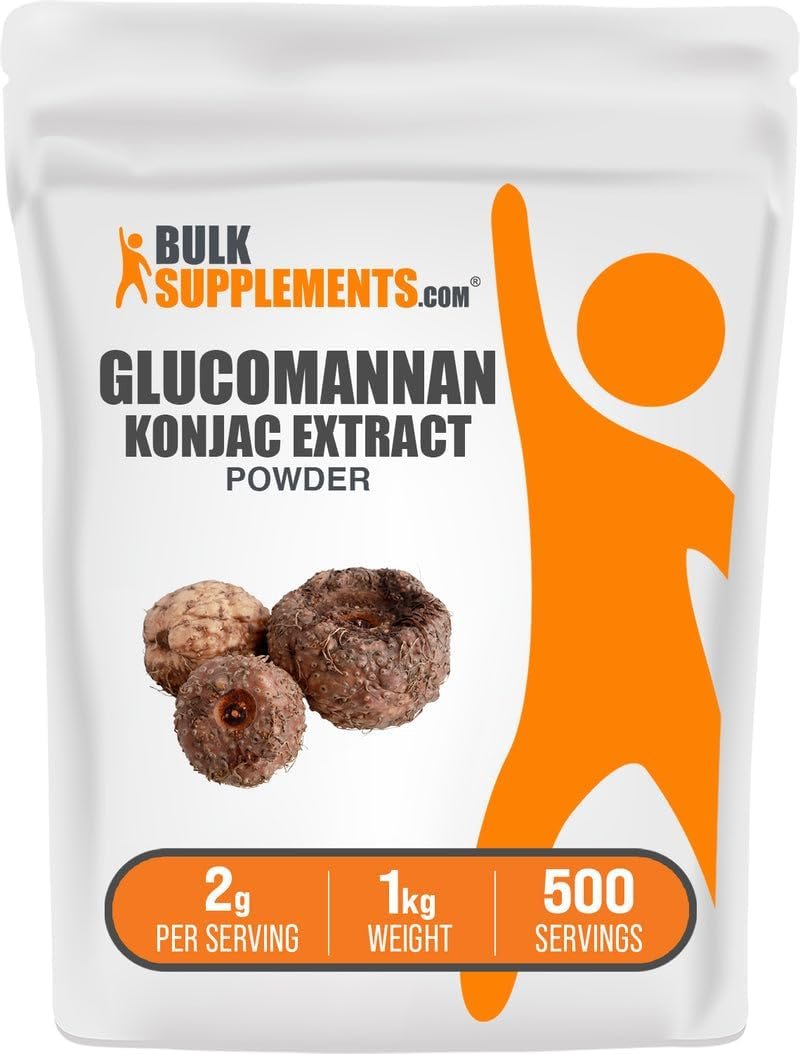 BulkSupplements.com Glucomannan Powder – from Konjac Root Extract Powder, Glucomannan Supplements – Gluten Free, 2g per Serving, 1kg (2.2 lbs) (Pack of 1)