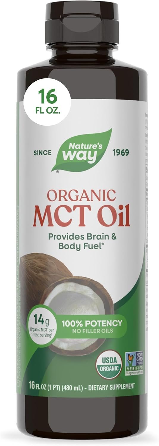 Nature’s Way Organic MCT Oil, Brain and Body Fuel*, Keto & Paleo, 16 Fl Oz
