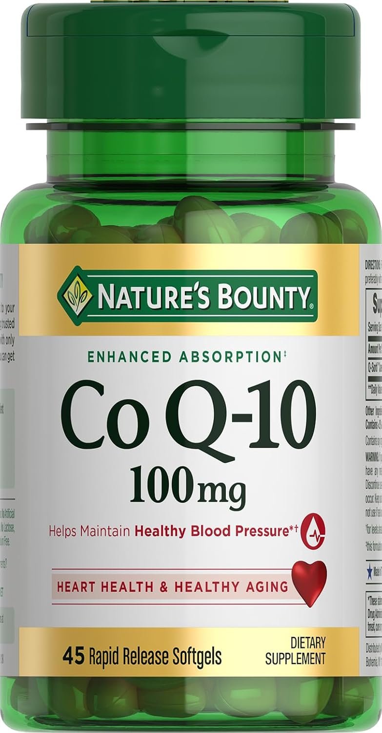 Nature’s Bounty CoQ10 100mg for Heart Health Support, 45 Softgels