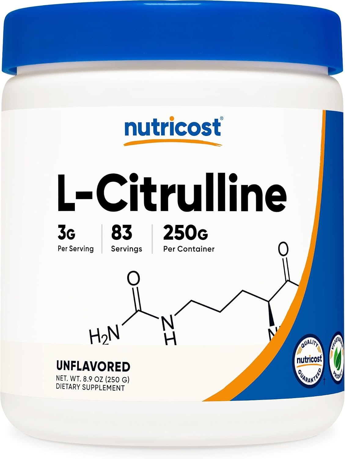 Nutricost Pure L-Citrulline (Base) Powder (250 Grams) 3g Per Serving
