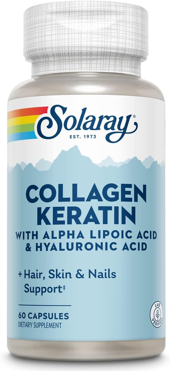 SOLARAY Collagen Keratin with Alpha Lipoic Acid & Hyaluronic Acid, 60 Caps