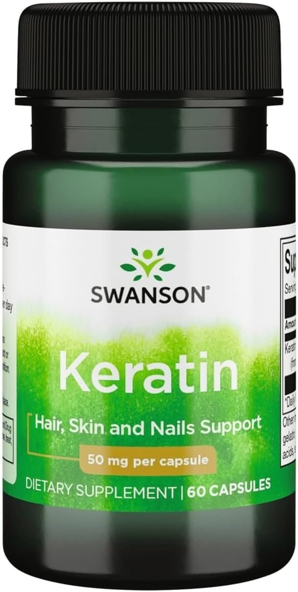 Swanson Keratin from Tibetan Wool, 50 mg, 60 Capsules