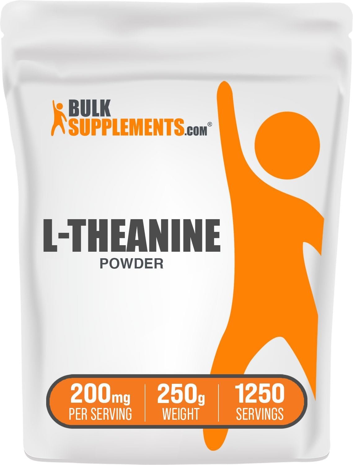 BulkSupplements.com L-Theanine Powder – L-Theanine Supplement, L-Theanine 200mg – Amino Amino Supplement, Pure & Gluten Free, 200mg per Serving, 250g (8.8 oz) (Pack of 1)