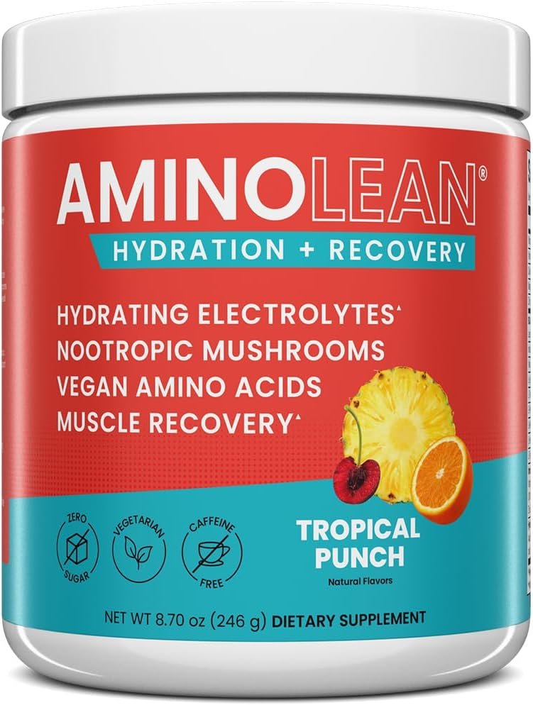 AminoLean Recovery Electrolytes Powder with Vegan BCAA + EAA Amino Acids