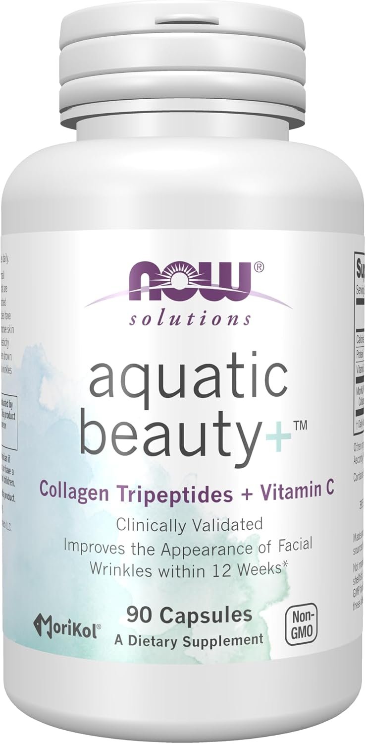 Now Solutions, Aquatic Beauty+™, Marine Collagen and Vitamin C, 90 Caps