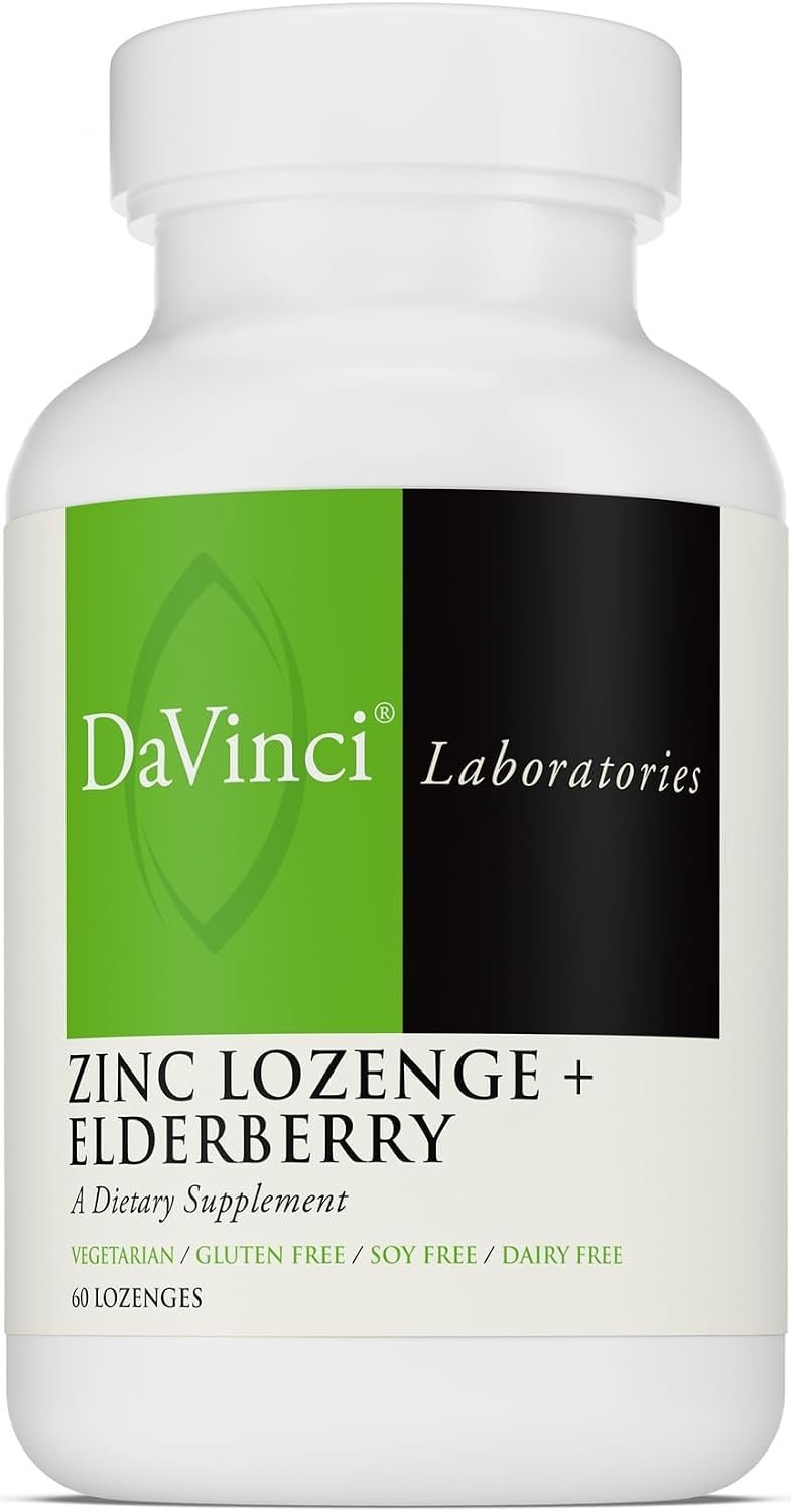 DaVinci Labs Zinc Lozenge + Elderberry, 60 Lozenges