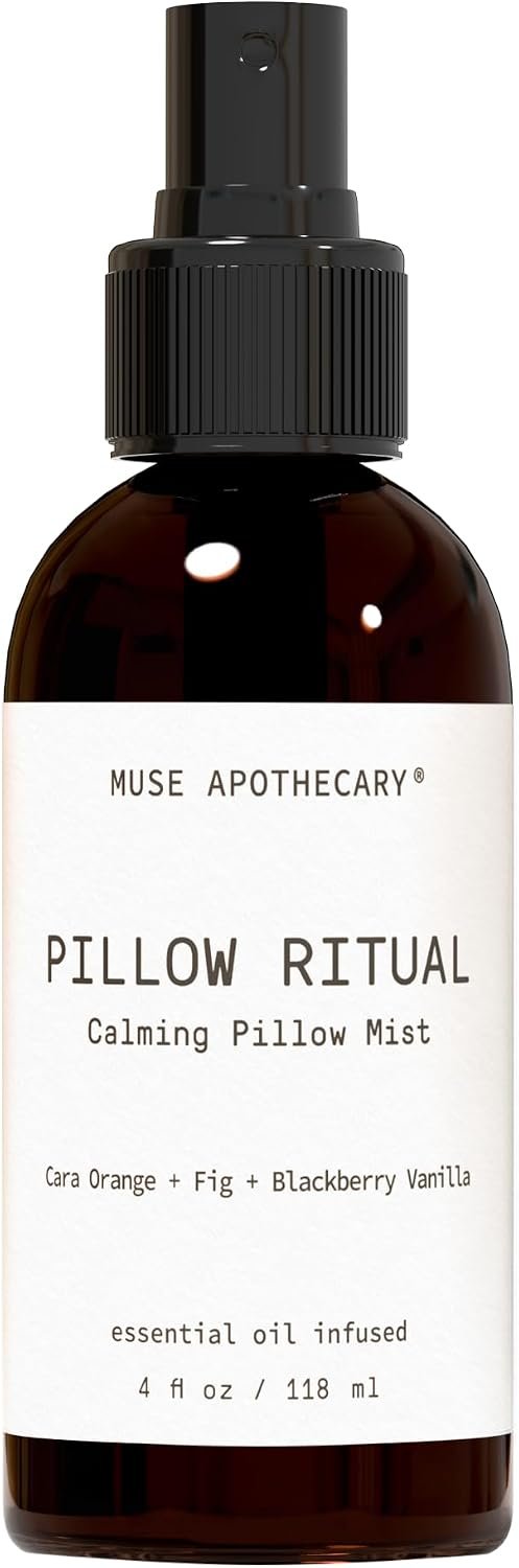 Muse Apothecary Pillow Ritual – Aromatic, Calming and Relaxing Pillow Mist, Linen and Fabric Spray – Infused with Natural Aromatherapy Essential Oils – 4 oz, Cara Orange + Fig + BlackBerry Vanilla