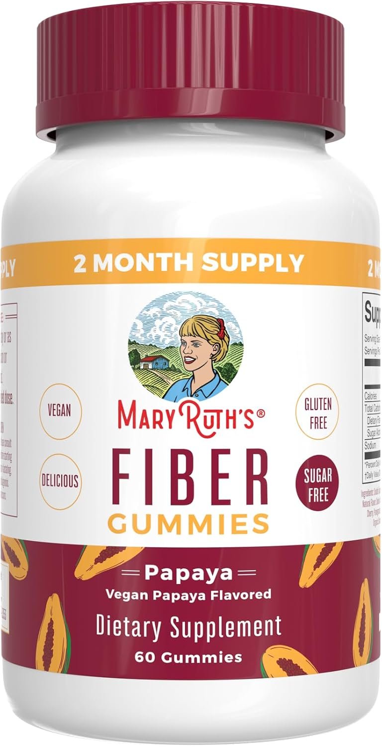 MARYRUTH’S Fiber Gummies for Adults, Sugar Free, 60 Count, 2 Month Supply