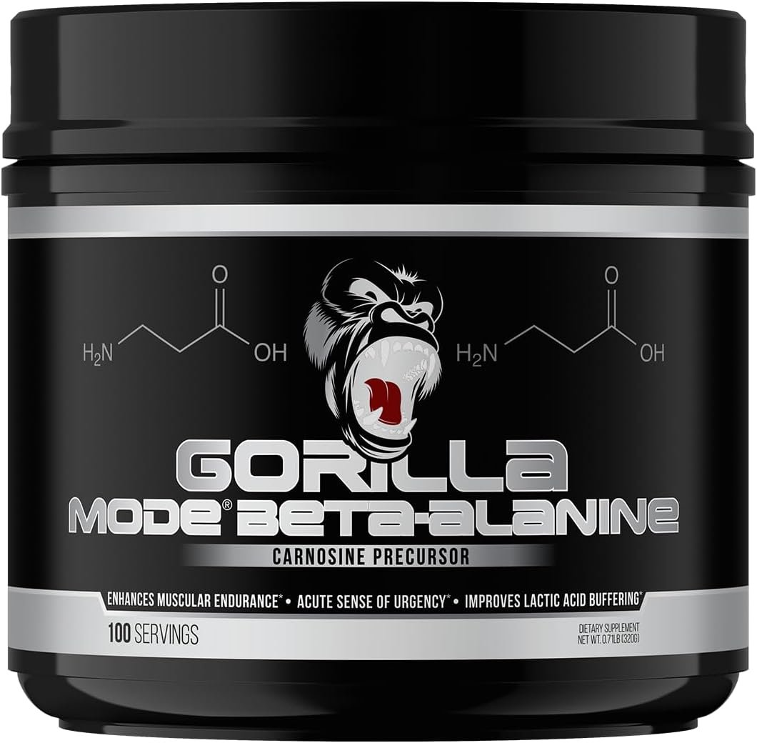 Gorilla Mind Beta-Alanine Carnosine Precursor,Enhanced Muscular Endurance, 3.2 Grams per Servings