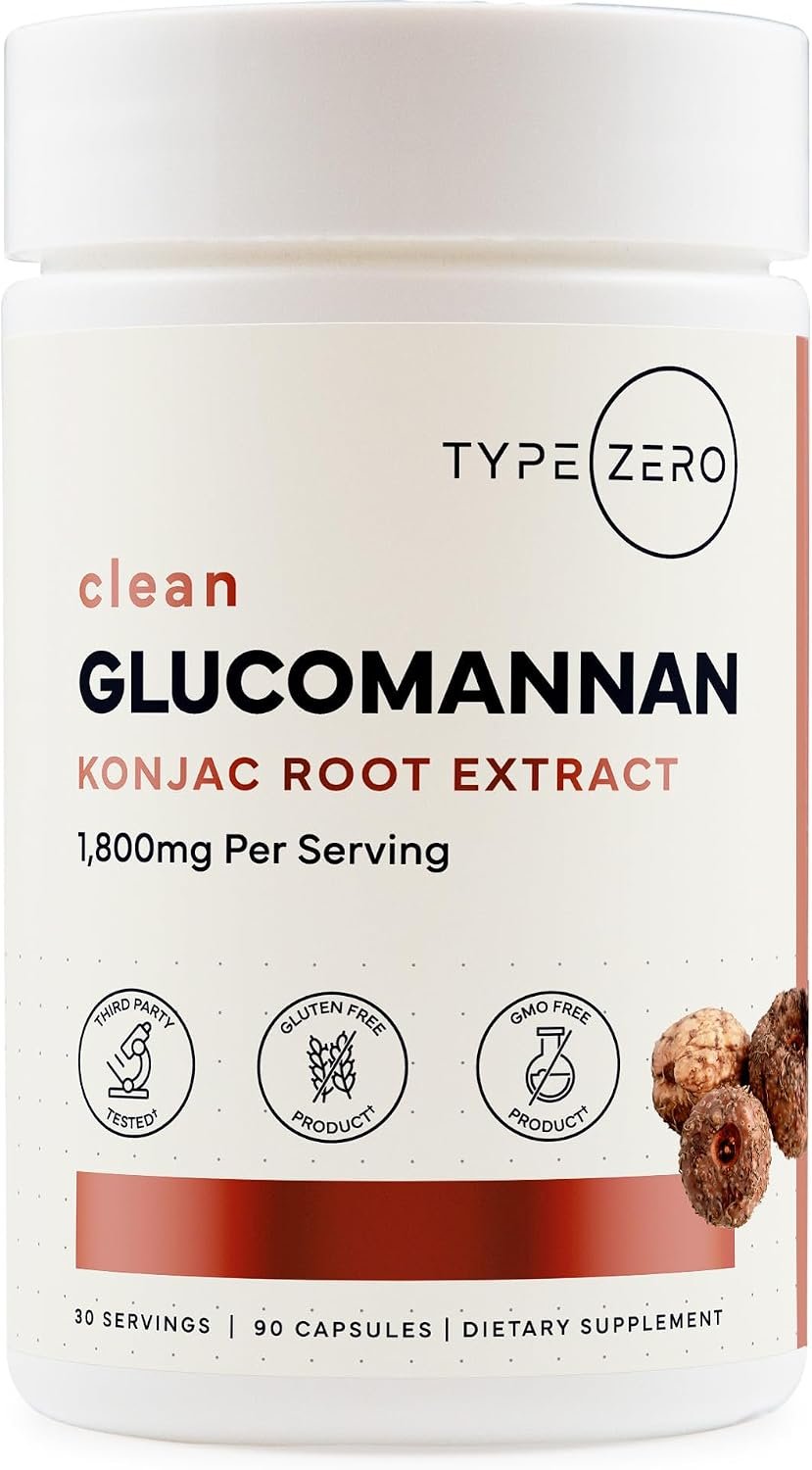 Type Zero Clean Glucomannan Konjac Root Extract (1,800mg) 90 Capsules
