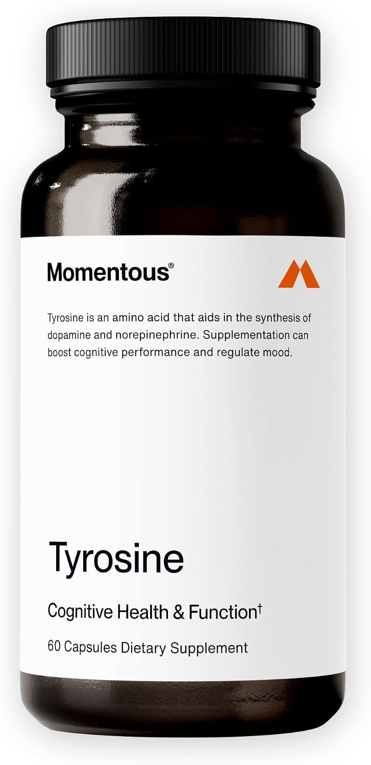 Momentous L-Tyrosine Supplement, Maintains Focus During Stress, 500mg