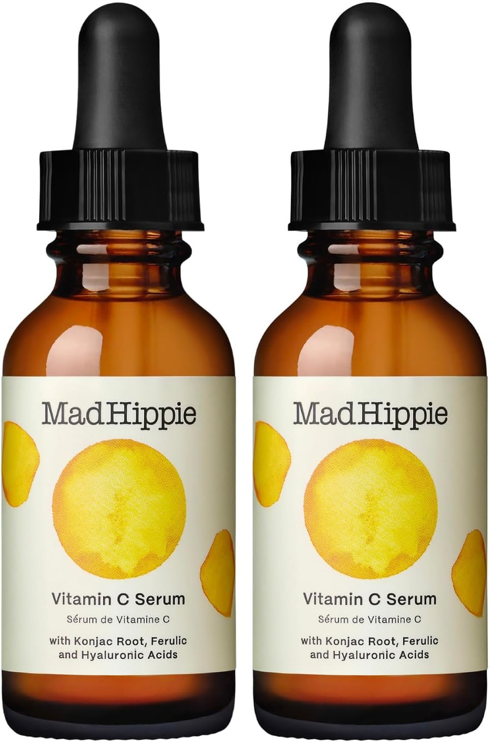 Mad Hippie Vitamin C Serum for Face 2-Pack – C + E + Ferulic Acid, Hyaluronic Acid, Stable Low-Irritation Formula, Brightening, 1.02 Fl Oz Ea
