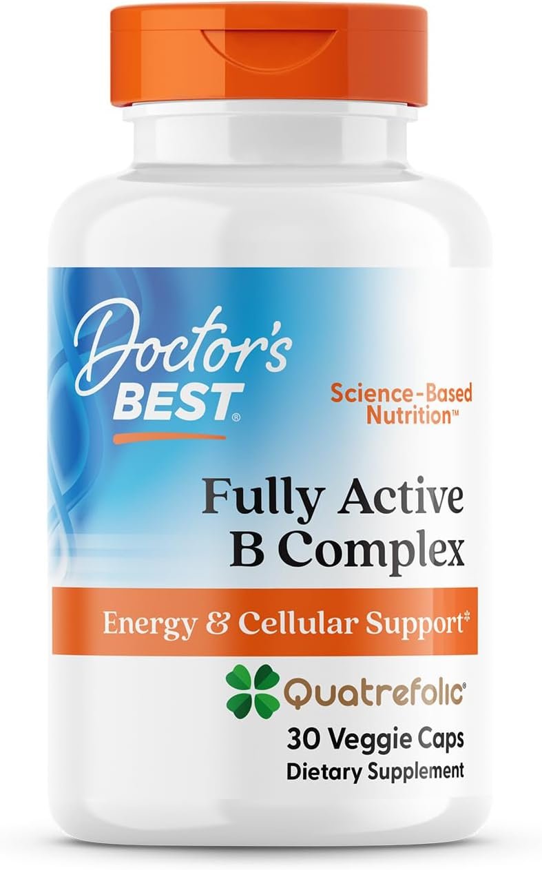 Doctor’s BEST Fully Active Vitamin B Complex Supplement, 30 Veggie Capsules