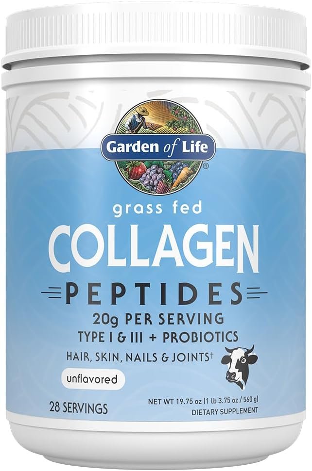 Garden of Life Grass Fed Collagen Powder, Unflavored, 28 Servings