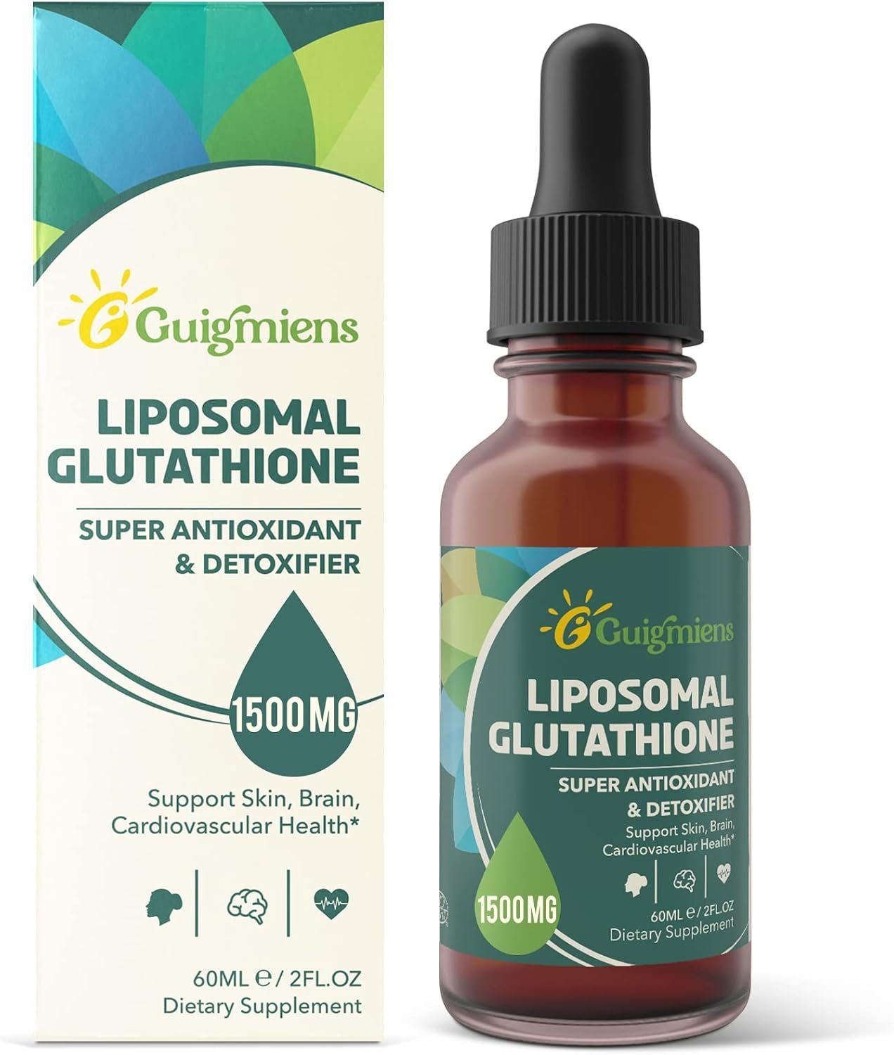 Liposomal Glutathione 1500 MG, Liquid Glutathione Supplement，Detox, Immune 2 fl.oz