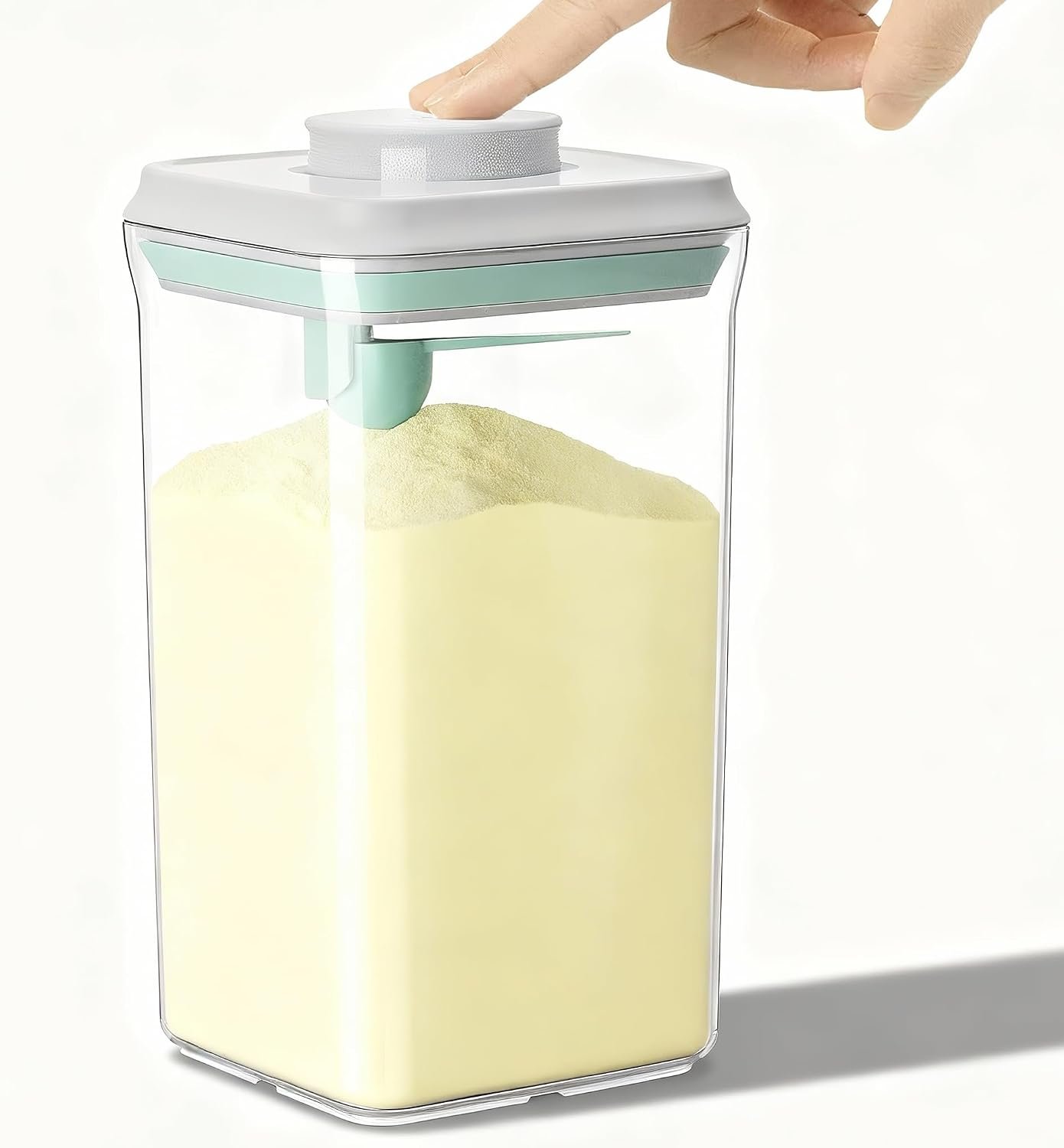 Formula Container Formula Dispenser Airtight Food Storage Containers One Button Handy 900g / 2.0qt Milk Powder for Cereal Flour Pasta Snack Rice Sugar (1, 2000, Milliliters)