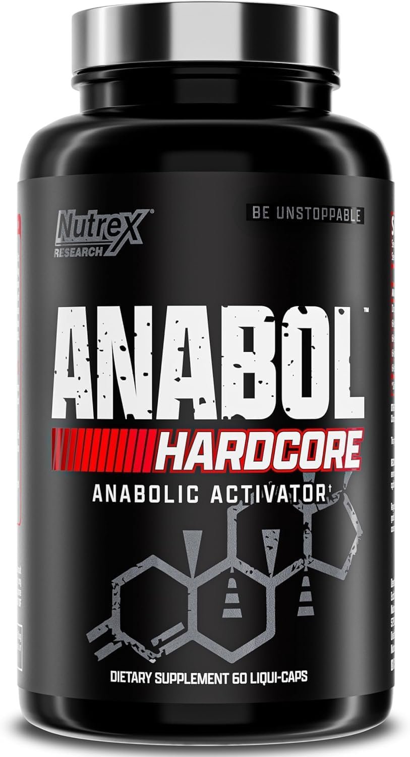 Nutrex Research Anabol Hardcore Anabolic Activator, Muscle Builder and Hardening Agent, 60 Pills Fast Acting Liquid Capsules – 1 Month Supply