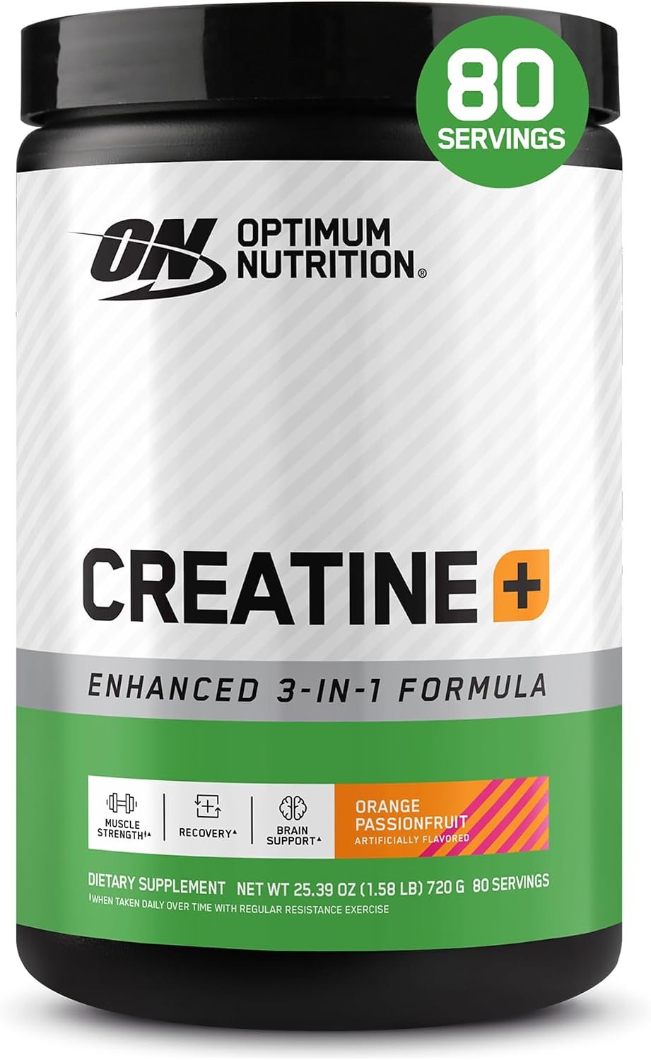 Optimum Nutrition Creatine Plus Powder, Orange Passionfruit, 1.59 LB