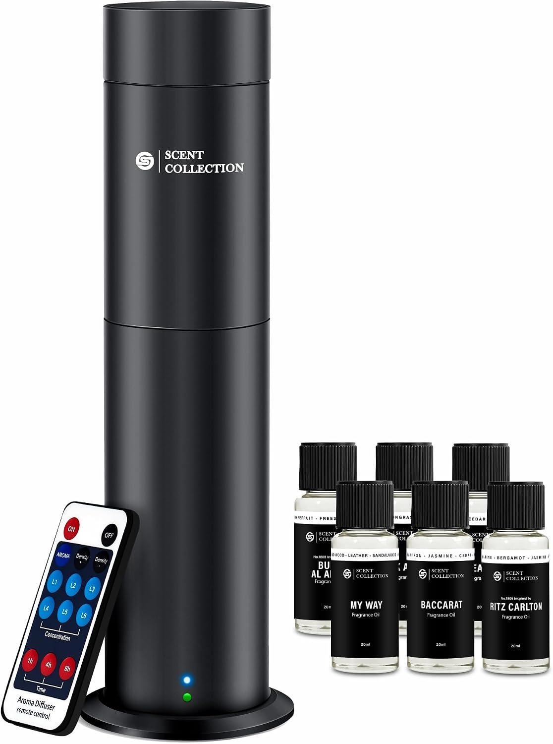 Hotel Waterless Scent Diffuser with 6 Fragrance Oils Covers up to 700 Sq Ft