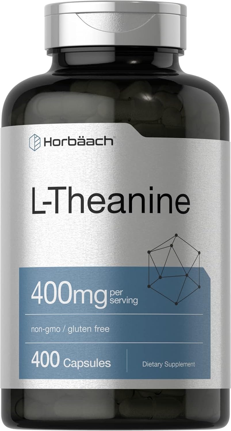 Horbäach L-Theanine 400mg | 400 Capsules | High Potency Supplement