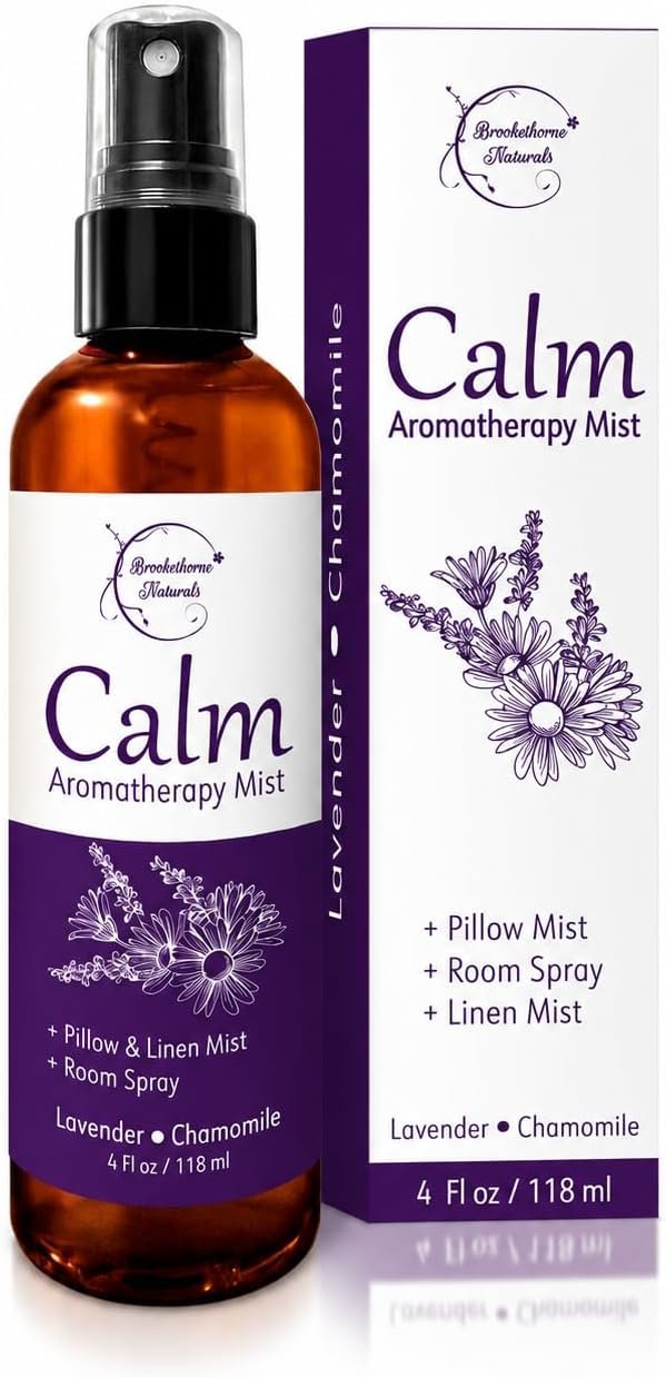 Brookethorne Naturals Calm Aromatherapy Mist | Lavender Pillow Spray 4oz