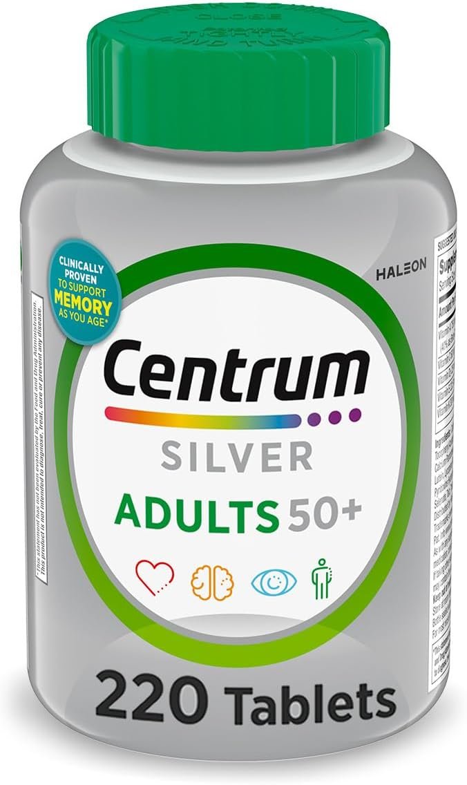 Centrum Silver Multivitamin for Adults 50 and Over, 220 Tablets
