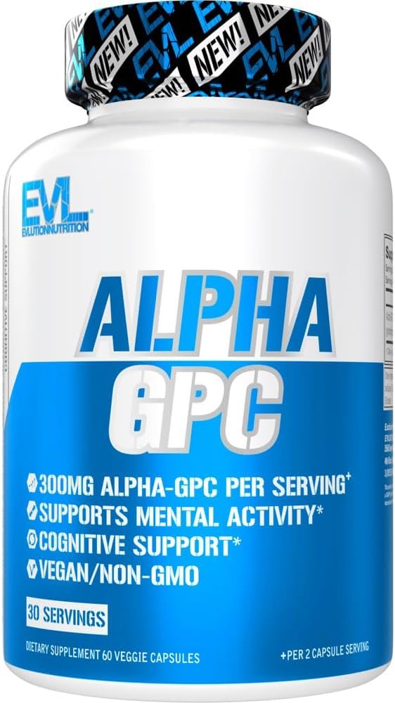 EVL Alpha GPC 600mg Nootropic Brain Support Supplement – 30 Servings