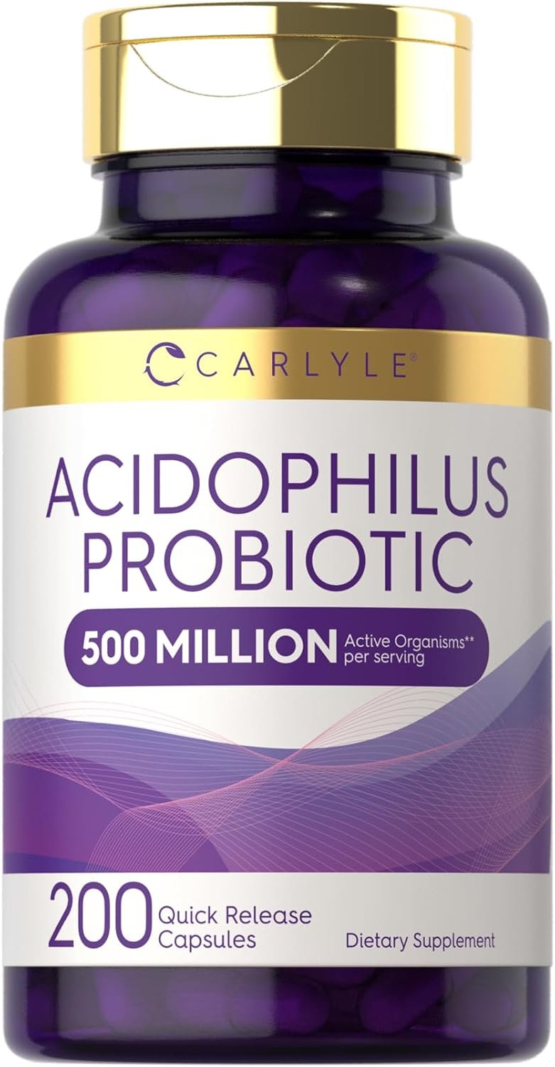 Carlyle Acidophilus Probiotic Capsules for Women and Men | 500 Million CFU