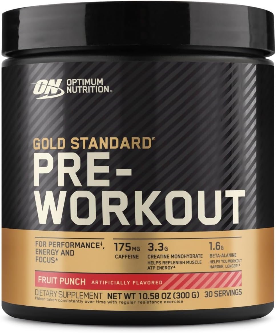 Optimum Nutrition Gold Standard Pre-Workout Powder, Fruit Punch, 10.6 Oz