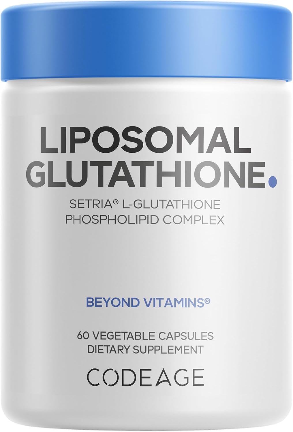Codeage Liposomal Glutathione Supplement – Pure Reduced Setria L-Glutathione, Liposomal Delivery, Phospholipid Complex – Encapsulated Glutathione Powder Pills – Vegan, Non-GMO – 60 Capsules
