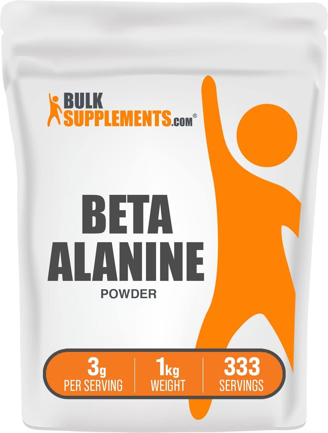 BulkSupplements.com Beta Alanine Powder – Beta-Alanine Supplement, Pre-Workout Supplement – Unflavored & Gluten Free, 3g per Serving, 1kg (2.2 lbs) (Pack of 1)