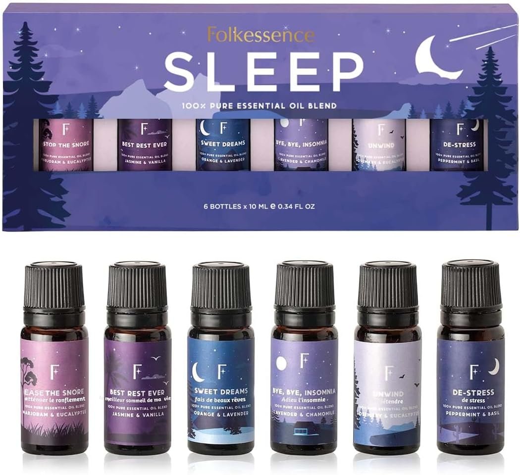 Folkulture Sleep Essential Oils for Diffuser-Pack of 6