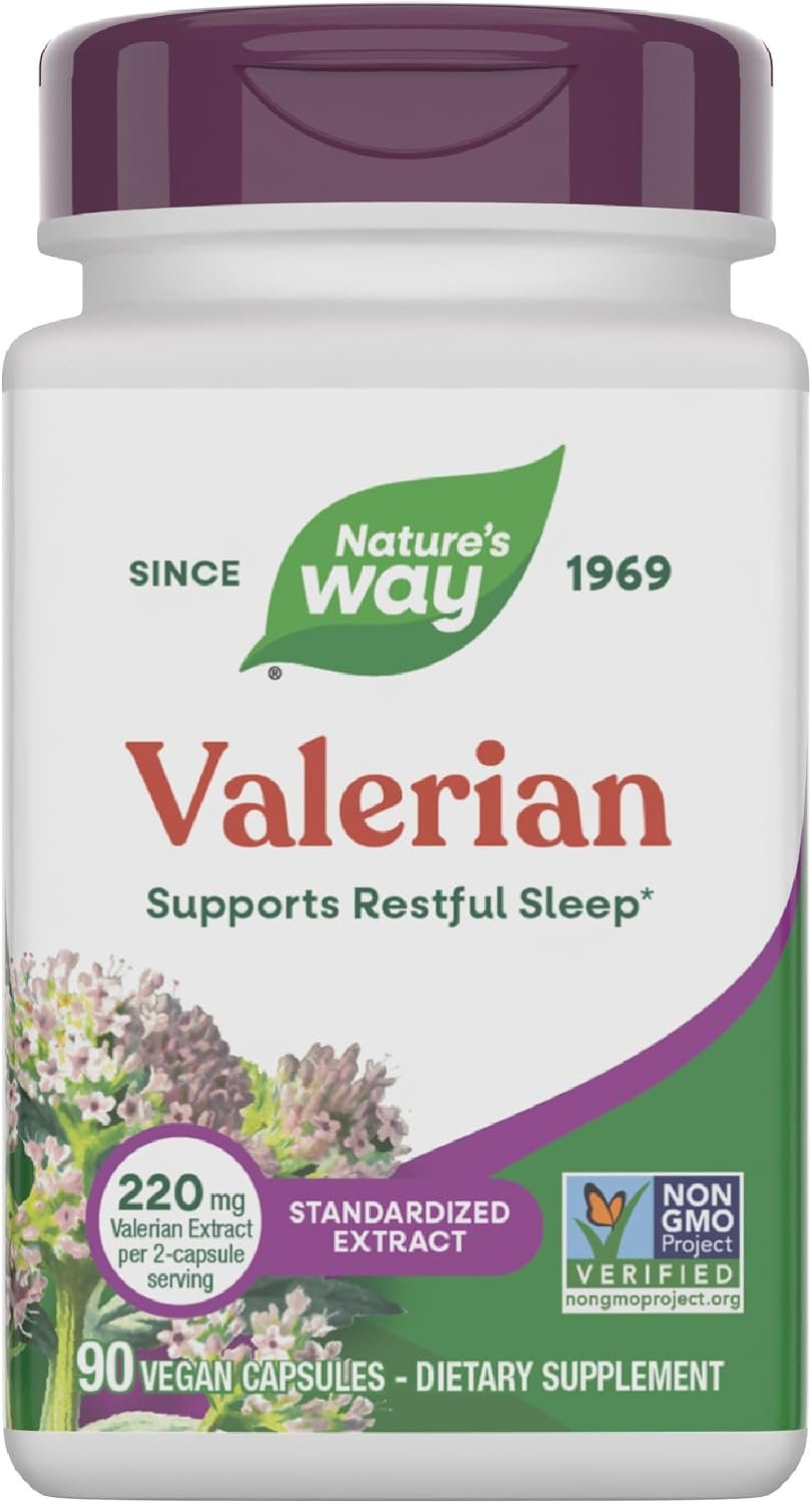 Nature’s Way Valerian, Non-GMO, Gluten Free, 220 mg per Serving, 90 Capsules