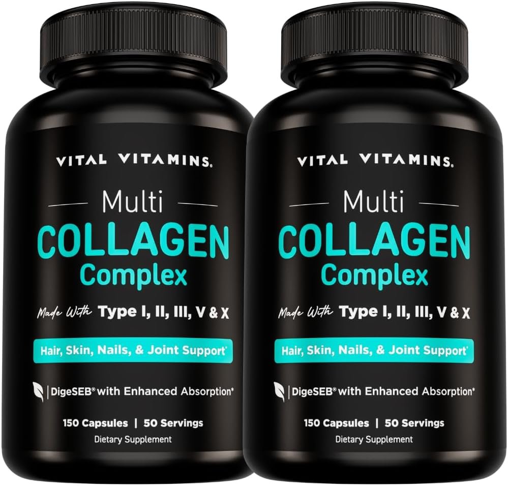 Vital Vitamins Multi Collagen Peptides Complex for Women & Men, 2-Pack