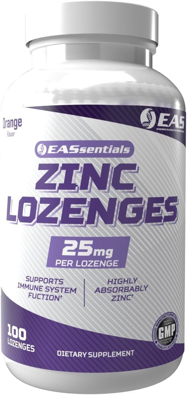 EAS Zinc Lozenges, Supports Immune Function, Orange, 100 Lozenges