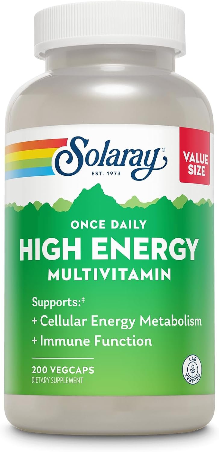 SOLARAY Once Daily High Energy Multivitamin for Women and Men, 200 VegCaps