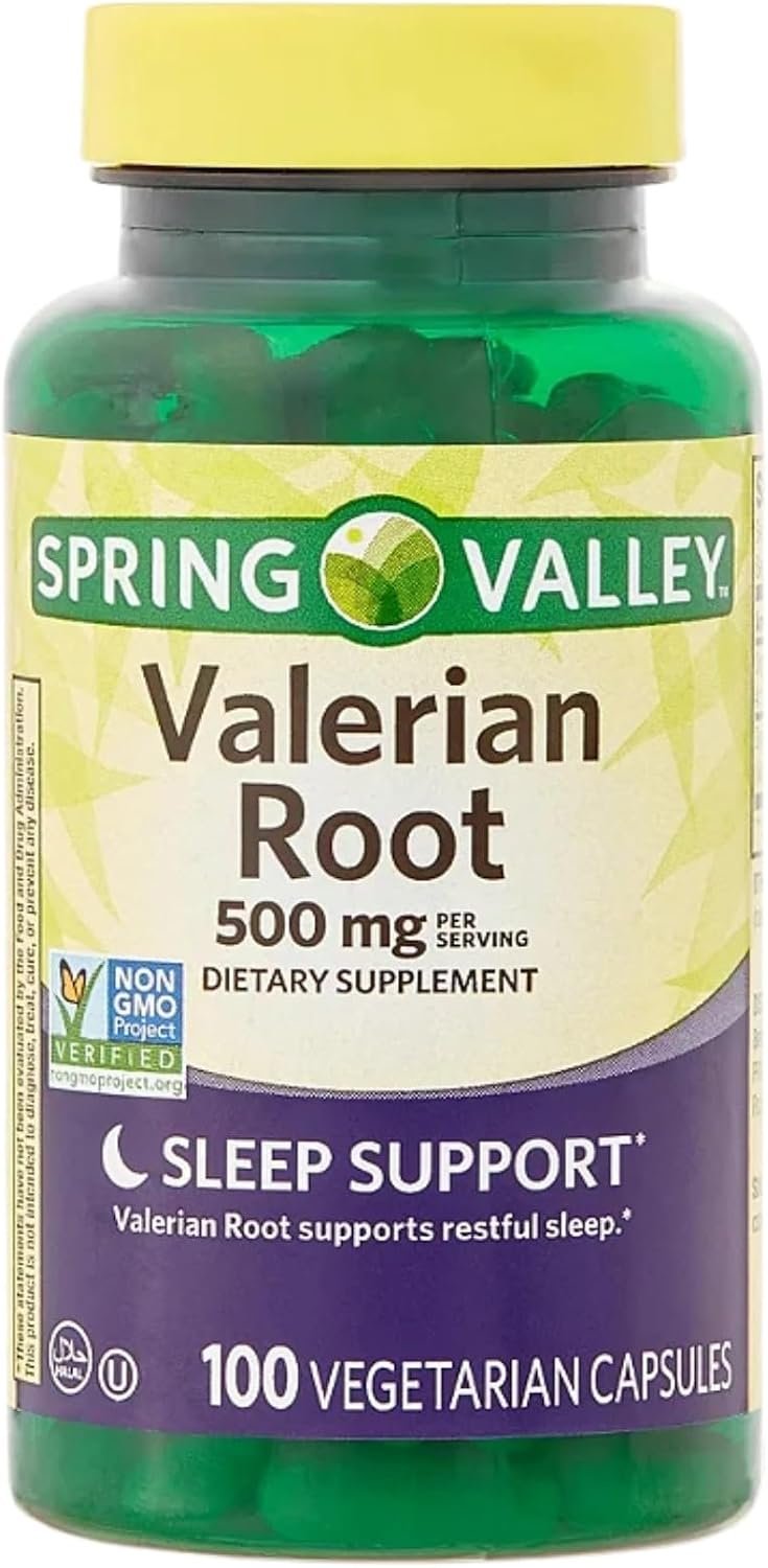 Valerian Root 500mg – 100 Capsules, Organic Valerian Root Extract and Powder, Valerian 500 mg Supplement, Vegan Capsules, Gluten-Free (Pack of 1)